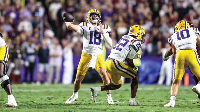 LSUFootballVsTexasAM2025_GarrettNussmeier1_JMailhes