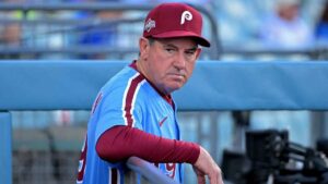 Phillies-manager-Rob-Thomson-looks-on